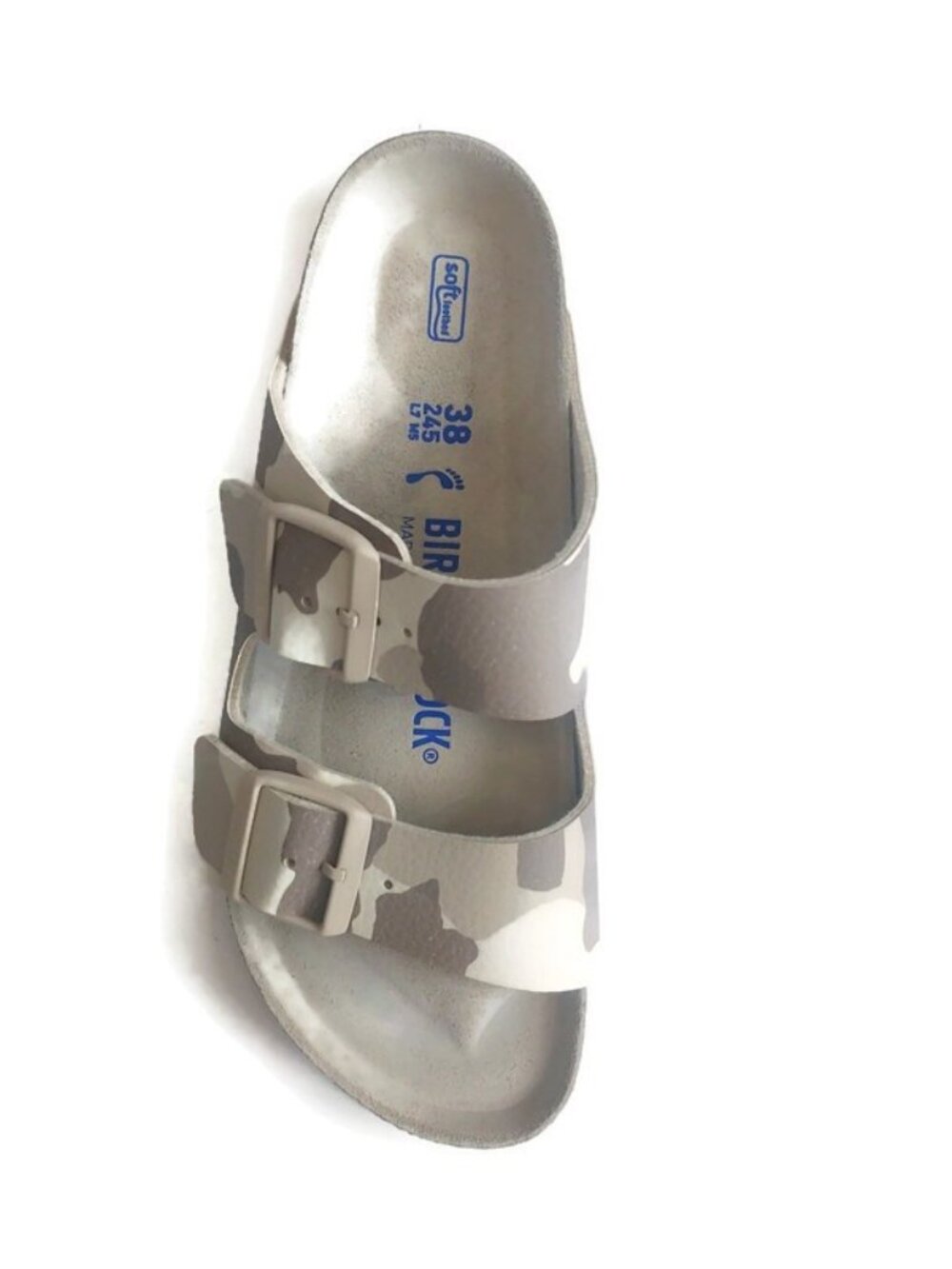 Birkenstock Womens Size 7 Arizona Birko-Flor Sandals Desert Soil Gray Taupe Camo - Picture 3 of 9